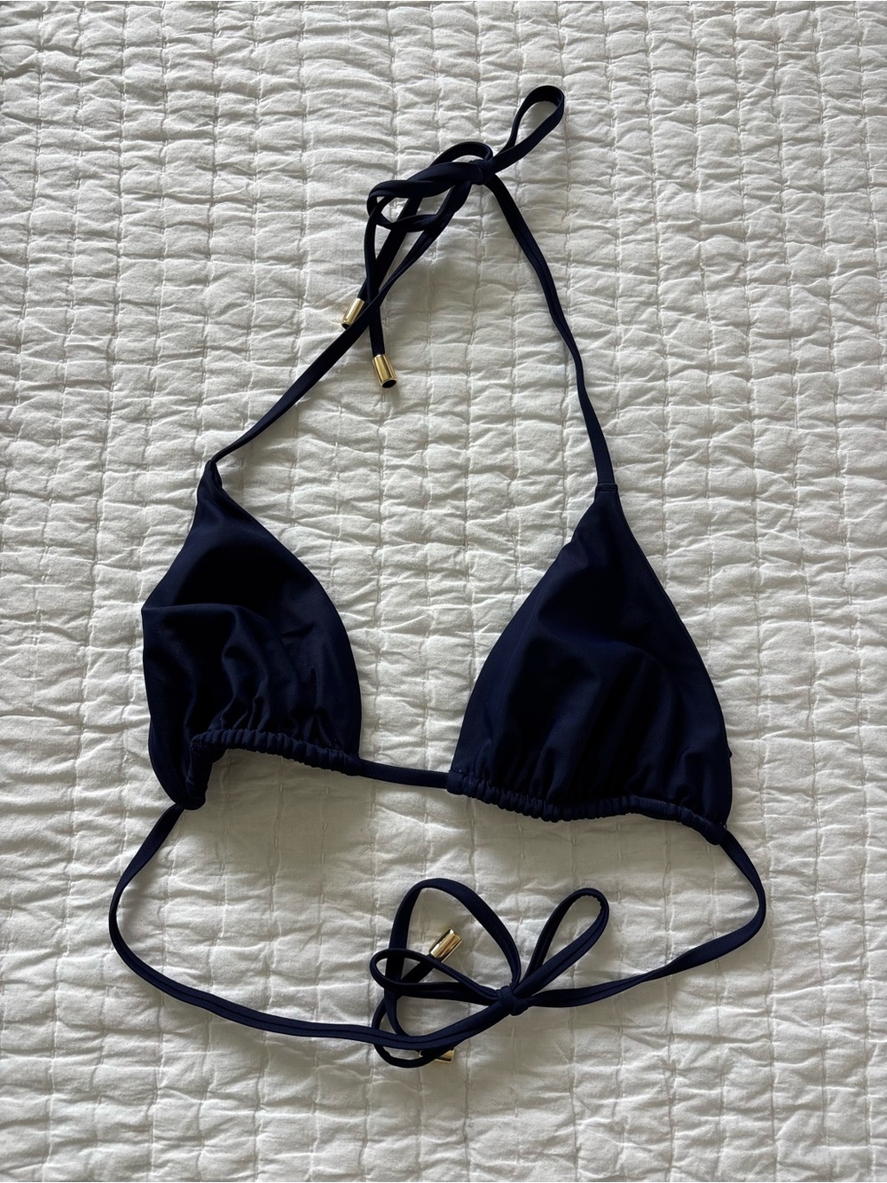 Quince Navy Blue Triangle Bikini Top